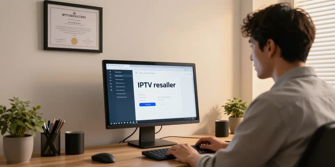 IPTV Reseller UK: Trusted provider managing subscriptions in a professional office.