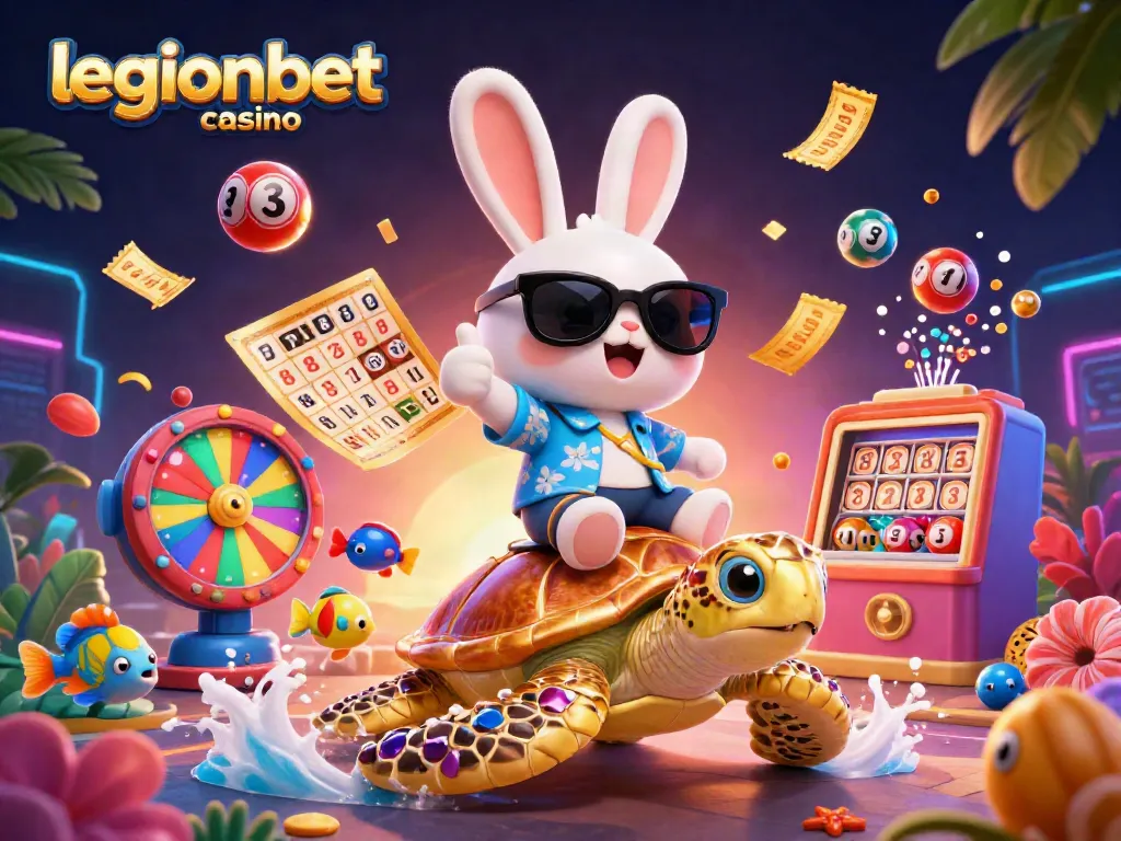 Win big at legionbet casino with a vibrant illustration featuring unique gaming elements.