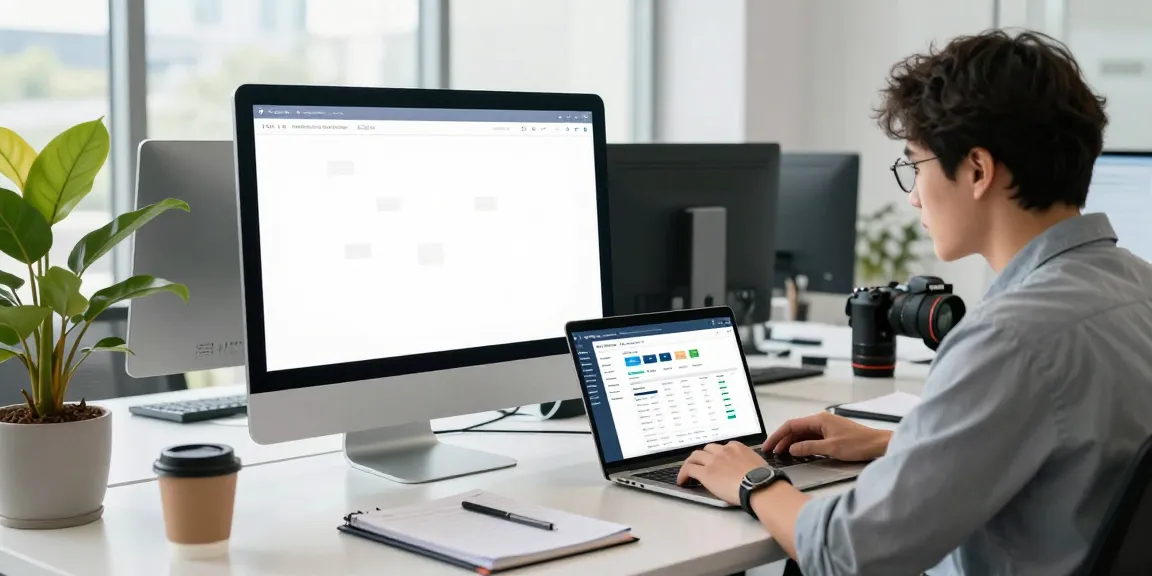 Digital marketer analyzing instant indexing data in modern office