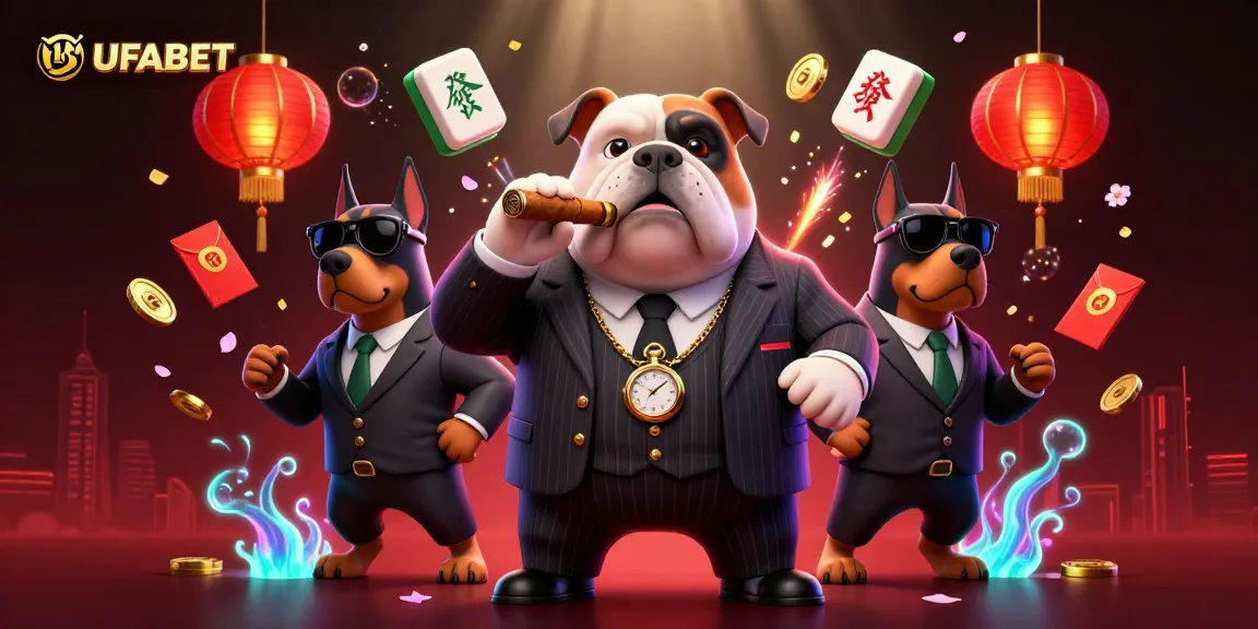 Engage with UFABET's thrilling gaming experience featuring 3D mafia boss and casino elements.